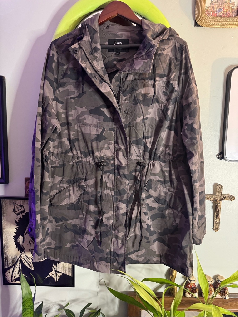 Torrid Women's Gray Camouflage Anorak Jacket with Hood